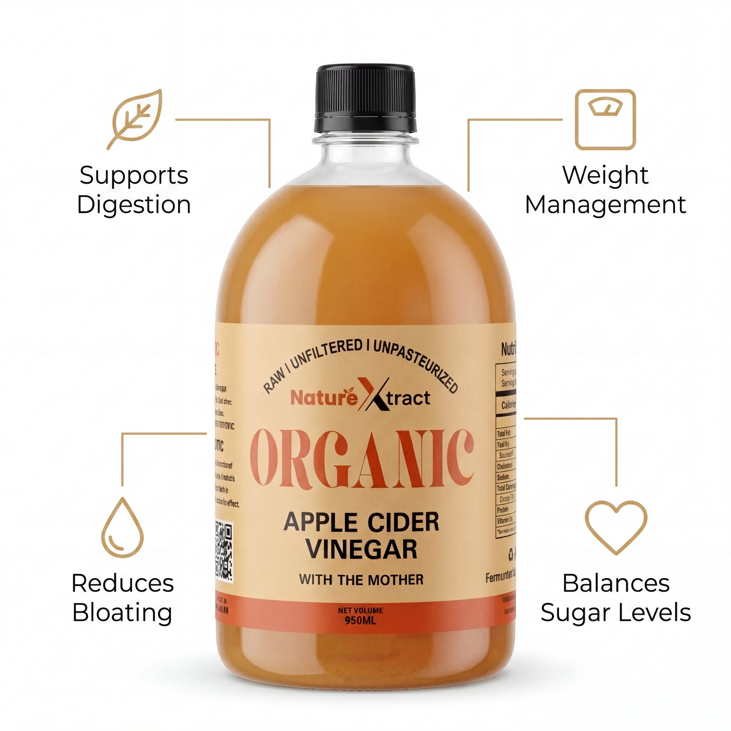 Apple Cider Vinegar (With Mother) – Raw, Unfiltered & Organic